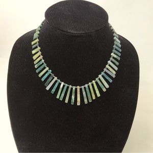 Polished Stone Necklace in Shades of Green